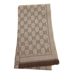 Gucci Authentique Foulard Rectangle Hiver 180,0 cm Femme Motif GG 100% Laine