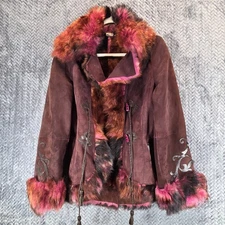 Rare Shearling Women's Jacket Two Pockets Size Small