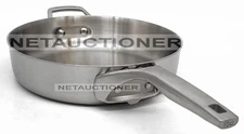 New CALPHALON Premier Space Saving 3 Layer Stainless Steel 3Qt Sauté Pan