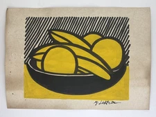 Roy Lichtenstein COA Art Painting Original Drawing Vintage Paper Signed