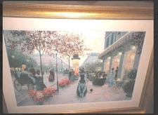 Huge signed C. Kieffer vintage art print custom framed