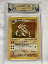 Kabutops 9/62 Holo GRADED 10 Very Old PGC Pokemon Card + Energy Cards