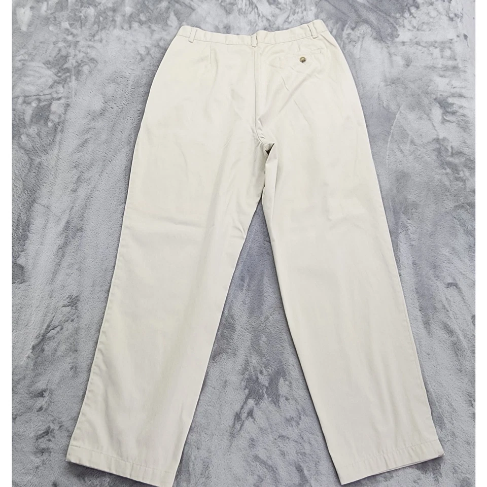 Pantalones de ciervo blancos vintage para mujer 14 beige caqui plisados tiro alto cónicos oficina Foto 2 de 4