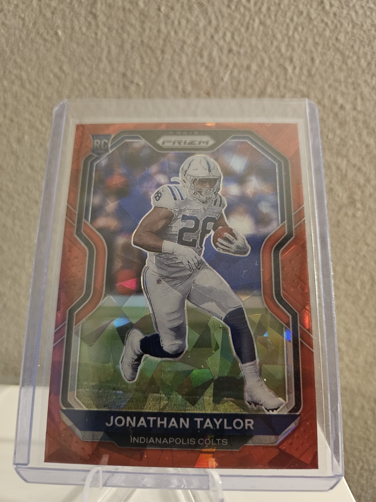 2020 Panini Prizm Jonathan Taylor Red Cracked Ice Rookie RC Colts #332