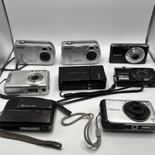 Lot Of 7 Cameras  1 Camcorder For Parts/ As Is - Sony W530, Nikon S3000 Read
