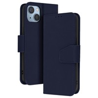 Avizar, Iphone 14 Plus Leder Etui Premium Mit Standfunktion, Nachtblau