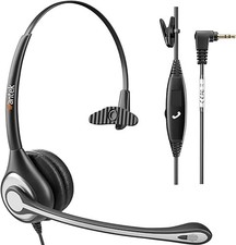 2.5mm Headset with Microphone, Wired Headset, Noise Cancelling  Volume Contr...