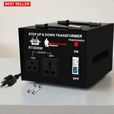 5000 Watt Voltage Converter Transformer - Heavy Duty Step Up/Down AC...