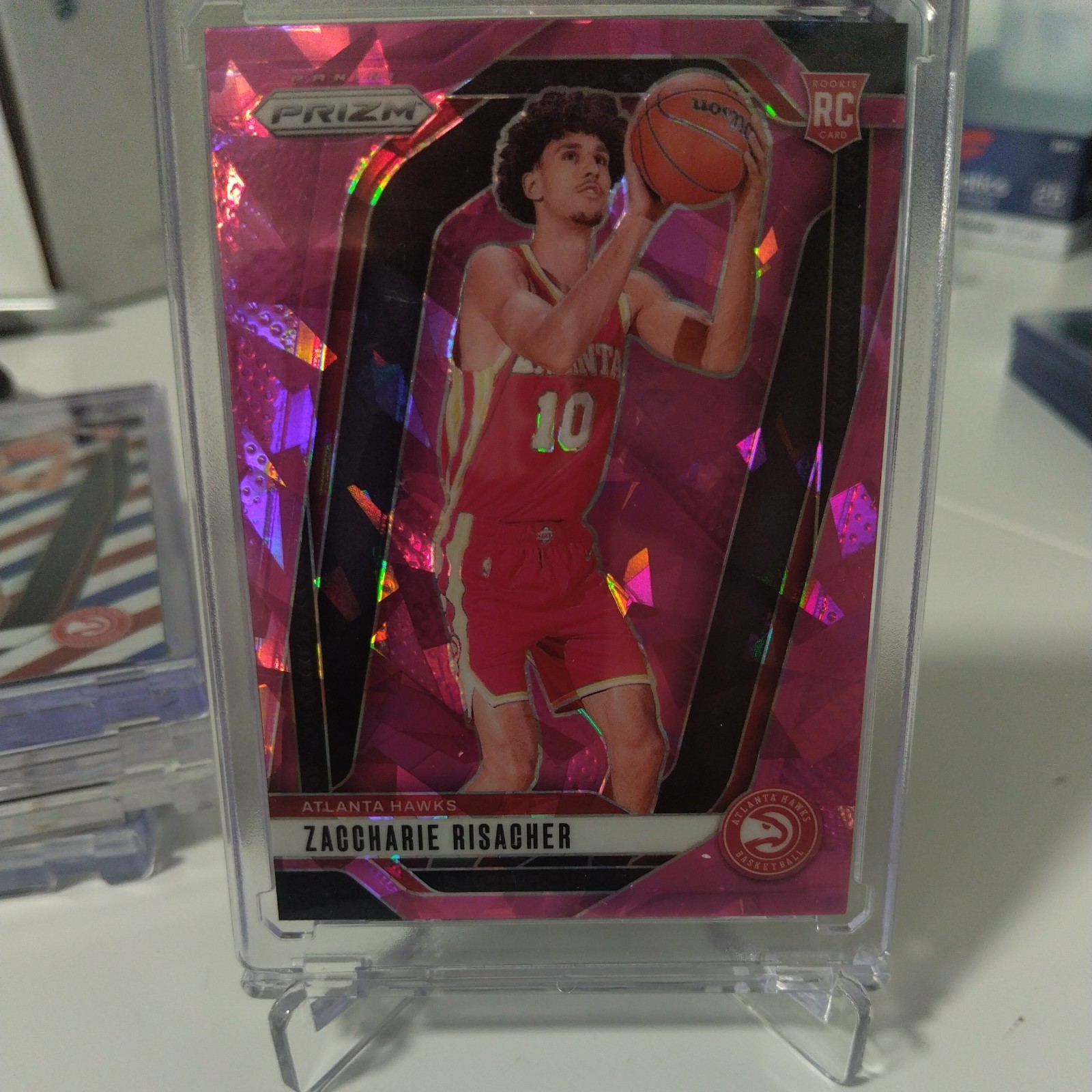 2024-25 Prizm Zaccharie Risacher RC Pink Ice Rookie #265 Hawks