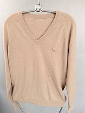 Christian Dior Men's M Beige V-Neck Sweater Pullover Acrylic Vintage Made In USA