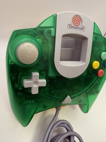 OEM Sega Dreamcast Clear Green Controller HKT-7700 Authentic Tested & Works!