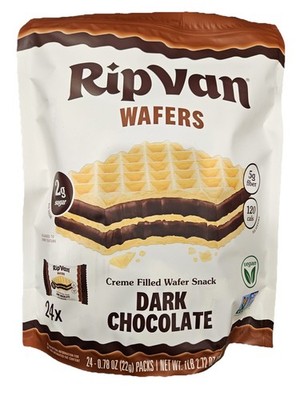 Rip Van Wafers Crème Filled Wafer Snack Dark Chocolate, 24 X 0.78 Ounce Packs