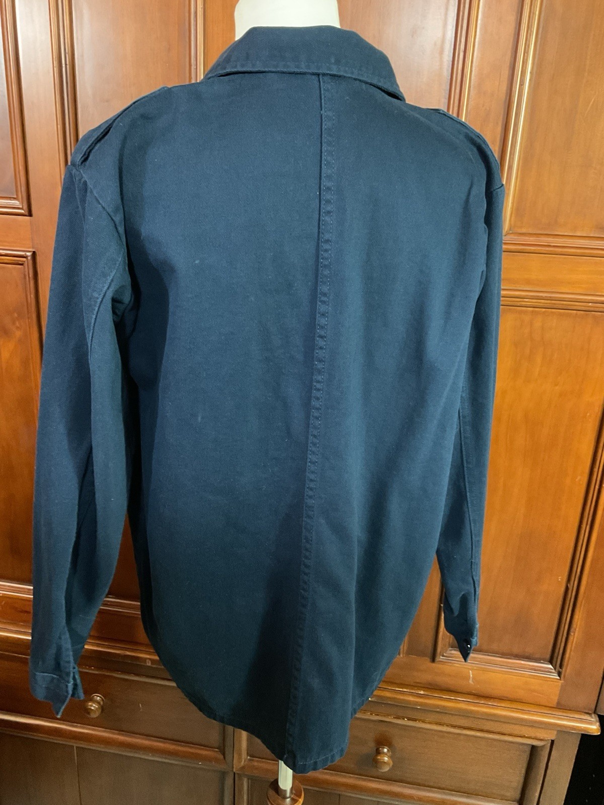 Forever 21 Solid Navy Blue Buttoned Pocketed Jack… - image 8