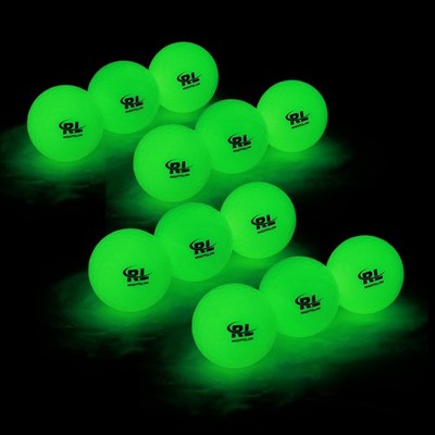 R&L Night Golf Balls Glow in the Dark - Best 1.68'', Pack of 12 + Flashlight 
