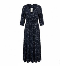 MNG Womens Black Polka Dot Wrap Dress Stylish Lightweight Size M