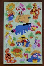 Vintage Sandylion WINNIE THE POOH  Friends, gardening themed sticker sheet,