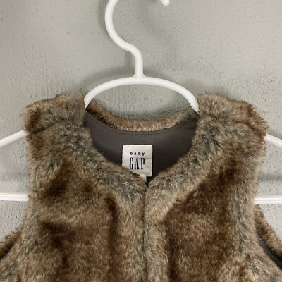 Manteau/veste Fourrure Baby GAP Taille 6-12 Mois Fille - Style Daim | Occasion Très Bon état
