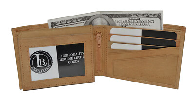 Leatherboss Genuine Leather Men Credit Card Pull up flap Bi-Fold Wallet, Tan