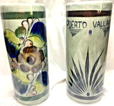 Puerto Vallarta Mexico Vases Set of Two 6 3/4" Tall