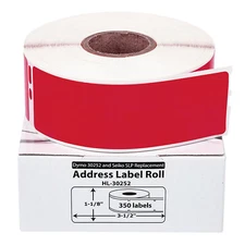 DYMO LW 30252 Direct Thermal Address Labels (1-1/8" x 3-1/2") - 350 per Roll