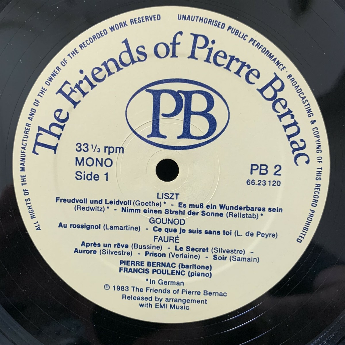 PIERRE BERNAC - Debussy Faure Gounod Liszt Satie - w/ POULENC