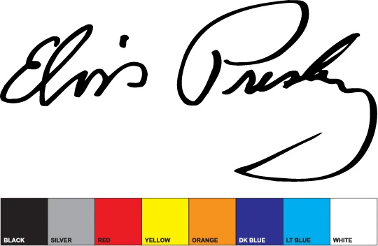 ELVIS PRESLEY style replica signature sticker