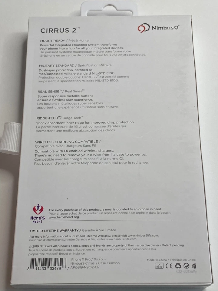 Capa Nimbus9 Cirrus 2 Series para Apple iPhone 11 Pro - Vermelho Carmesim / Preto - Imagem 2 de 4