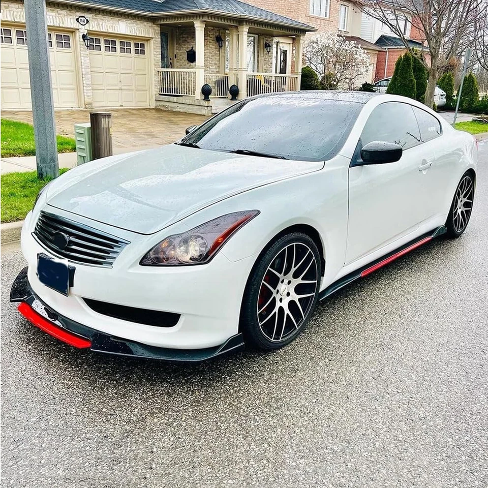 Front Bumper Lip Spoiler Splitter Side Skirt Glossy Black For Mazda 2 3 6 UNIVER - Image 4 of 4