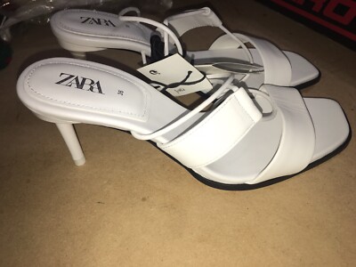 zara white strappy heels