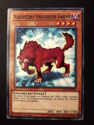 Yu-Gi-Oh! Nordic Monster Garmr, LEHD-DEB03, Common, 1st Mintage, Near Mint