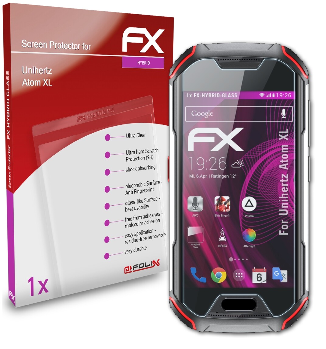 Protecteur D'Écran AtFoliX FX-Hybride Pour Unihertz Tank 2 - Verre Film 9H, Anti-Choc, Neuf