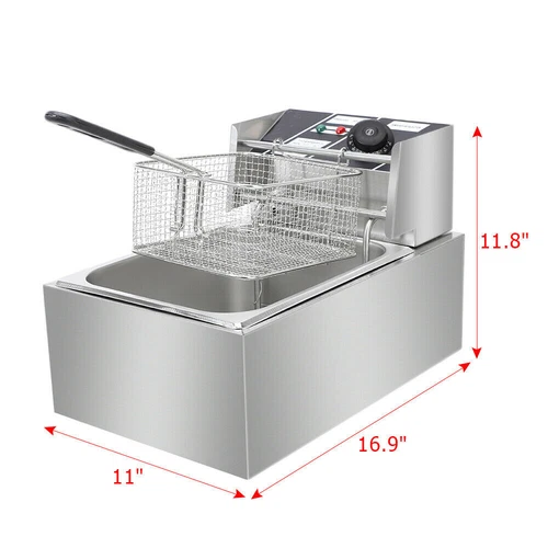 20L Commercial Electric Deep Fryer Fat Chip Twin Dual Tank Stainless Steel 5000W - Picture 9 of 28