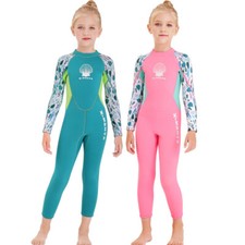 Little Girls Swimsuits 2.5mm Neoprene Keep Warm Wetsuit Long Sleeves Diving Suit