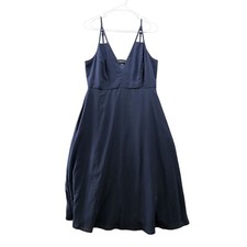 NWT Asos Party Dress Size 10 Navy Blue Cami V-Neck A-Line Chiffon Midi Formal