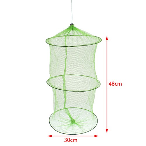 Simple Small Fish Guard Nylon Cloth 3 Layers Small Mesh Cloth Bag Foldable !DB - Photo 2/12