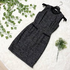 Genuine Dolce & Gabbana Fringed Tweed Sleeveless Dress 36 Gray