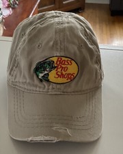 Bass Pro Shops Hat Embroidered Distressed Logo Khaki Fishing Hunting Cap Toddler