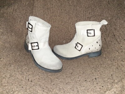 K BY KOOKAI-Distressed Light/Dark Gray Skull Studded Booties-Sz 38-Excellent