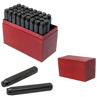 36 PC 1/4'' 6mm Steel Punch Stamp Upper Case Capital Letter Number Jewelry Tool