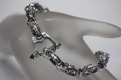Bill Wall Leather MID-WAVE Red Stone Toggle Clasp Bracelet BWL 925