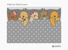 Teddy Bear Sleepover Greys Needlepoint Kit or Canvas