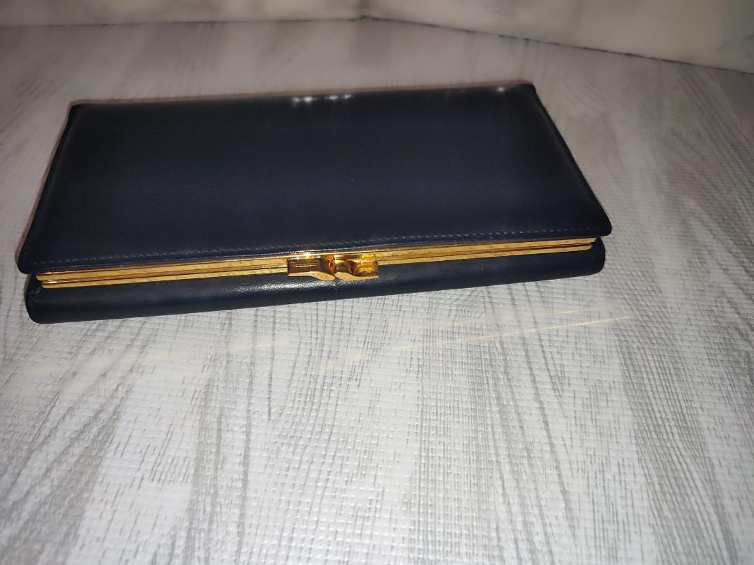 Cartier sapphire line tri-fold long wallet gold navy 3.9 inches | eBay