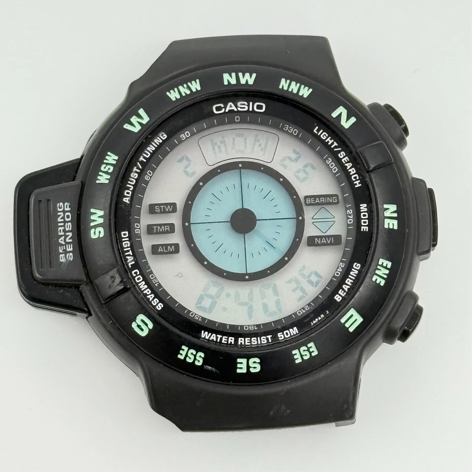 Reloj brújula digital Casio Pathfinder vintage para hombre, CPW-100 (asas dañadas) Foto 2 de 4