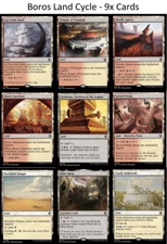 Boros Land Cycle - RW Lot 9x Cards - Magic Bundle - NM MTG Commander EDH Deck