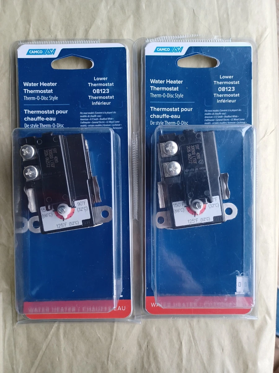 Lot Of 2 New Camco 08123 Lower Electric Water Heater Thermostat  Therm-O-Disc | eBay