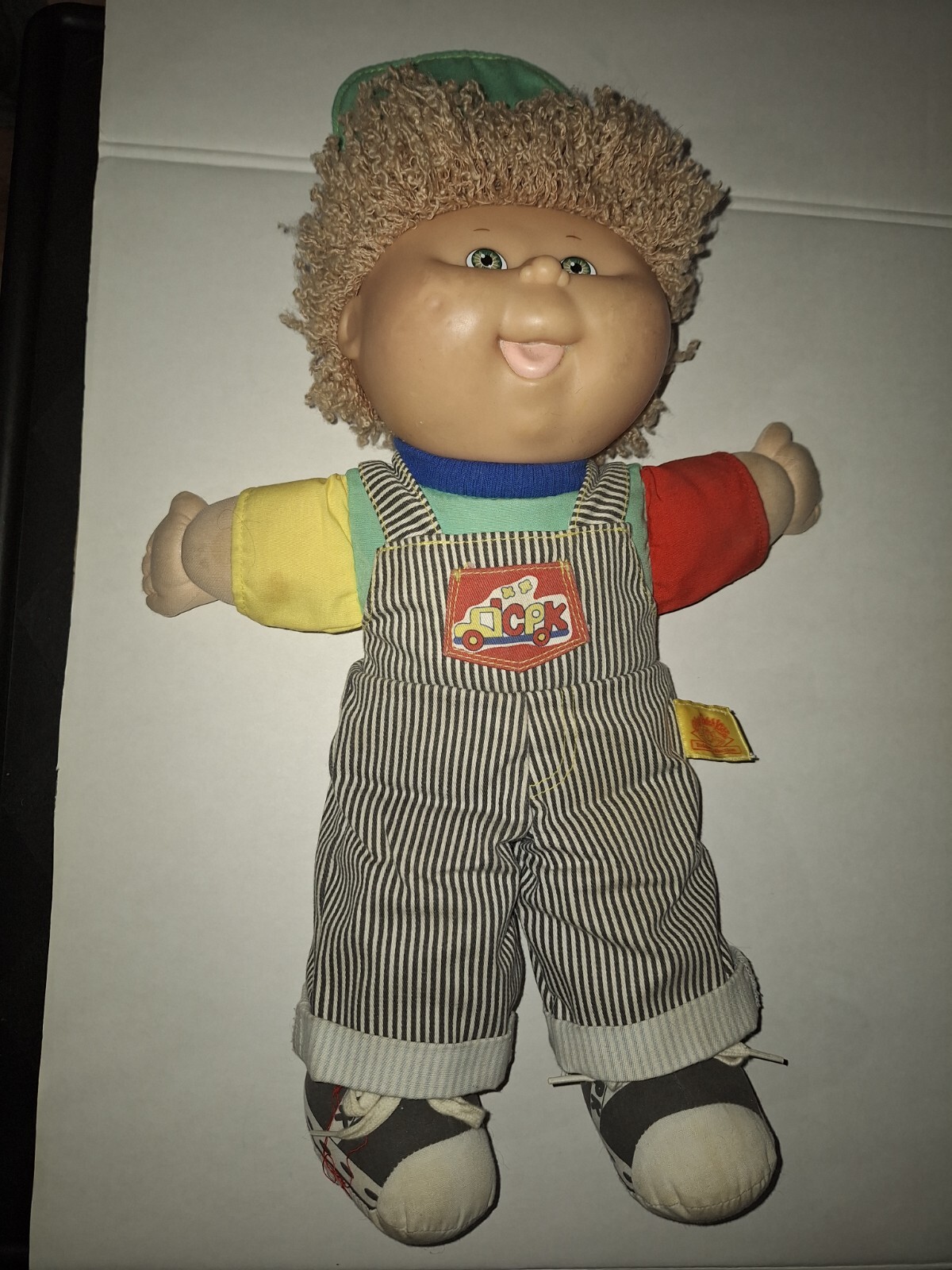 Cabbage Patch Kids Toddler Boy Doll Blonde Green Eyes Hat 1990 1st Edition
