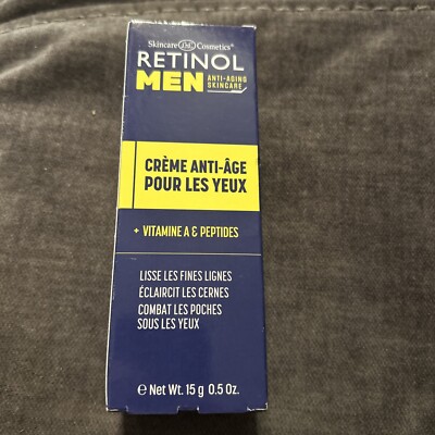 Retinol Men Eye Cream Vitamin A Green Tea Goji Berry Extract New Full Size 0.5oz