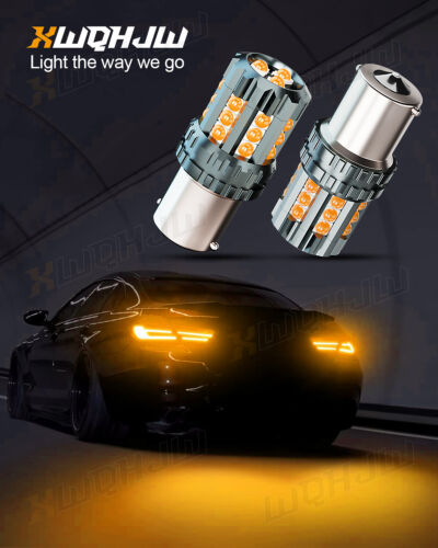 XWQHJW 1157 LED Turn Signal Light Bulbs Amber Yellow Anti Hyper Flash CANBUS - Picture 10 of 11