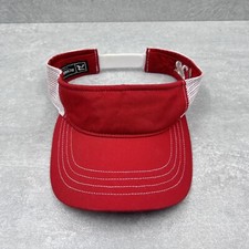 22 Sun Visor Hat Cap ADJUSTABLE Red White Jersey Mesh