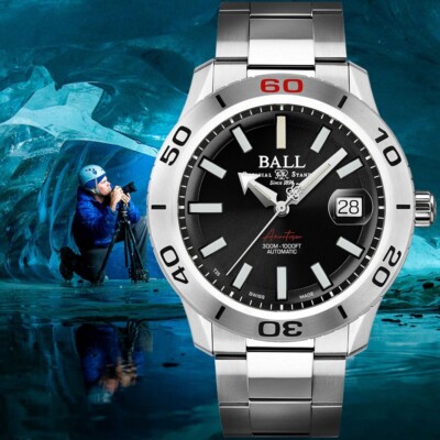 BALL Fireman NECC II DM3090A-S12J-BK Ø42 mm Automatic 300m | eBay